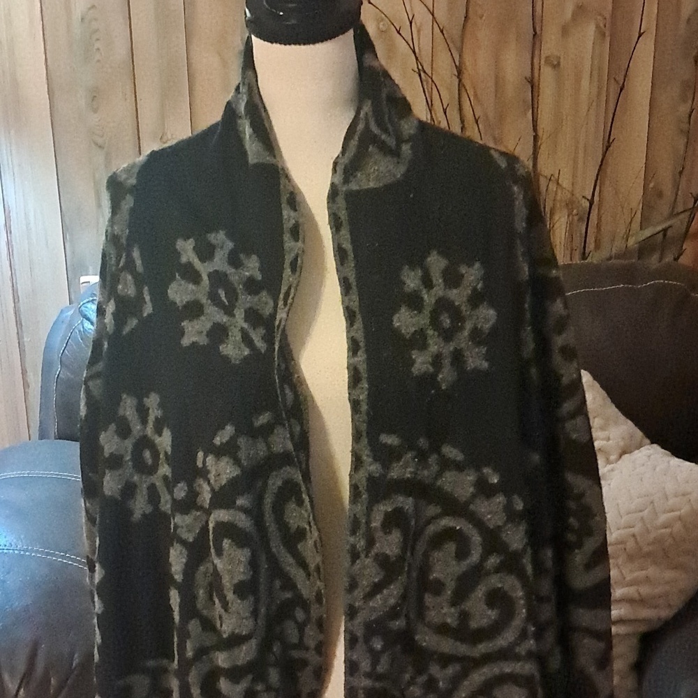 Adrienne Vittadini Wool Blend Cardigan Coat Cozy Soft Knit, Size L/XL - Picture 3 of 10